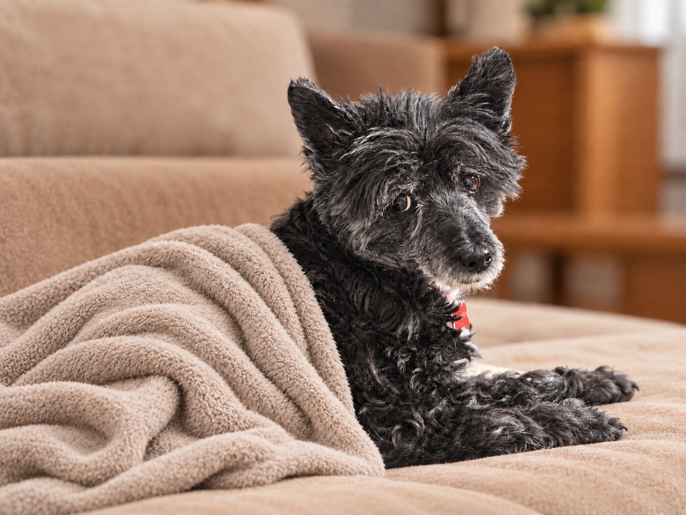 Nyura, a senior dog whose new lump was diagnosed as a lipoma
